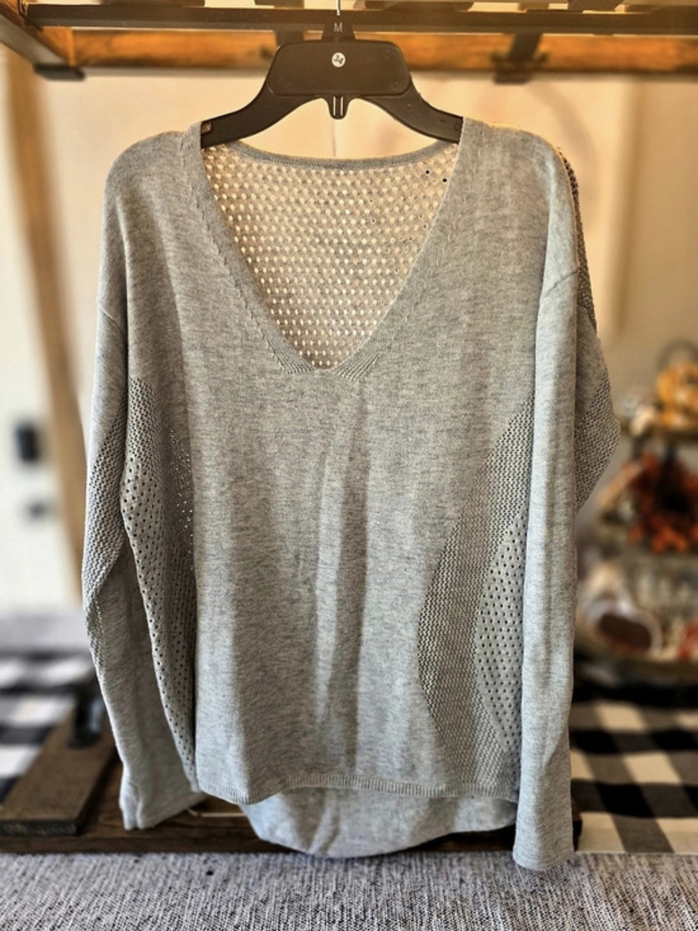 Lululemon Well Being Sweater V-Neck Gray Medium